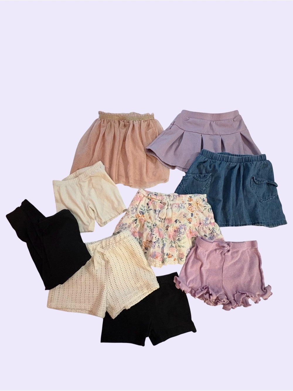 Girls Bundle of Mixed Shorts & Skorts (9 pieces)